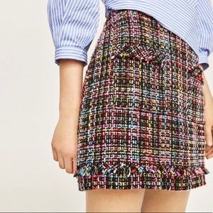 ZARA Basic Multicolored Tweed Skirt